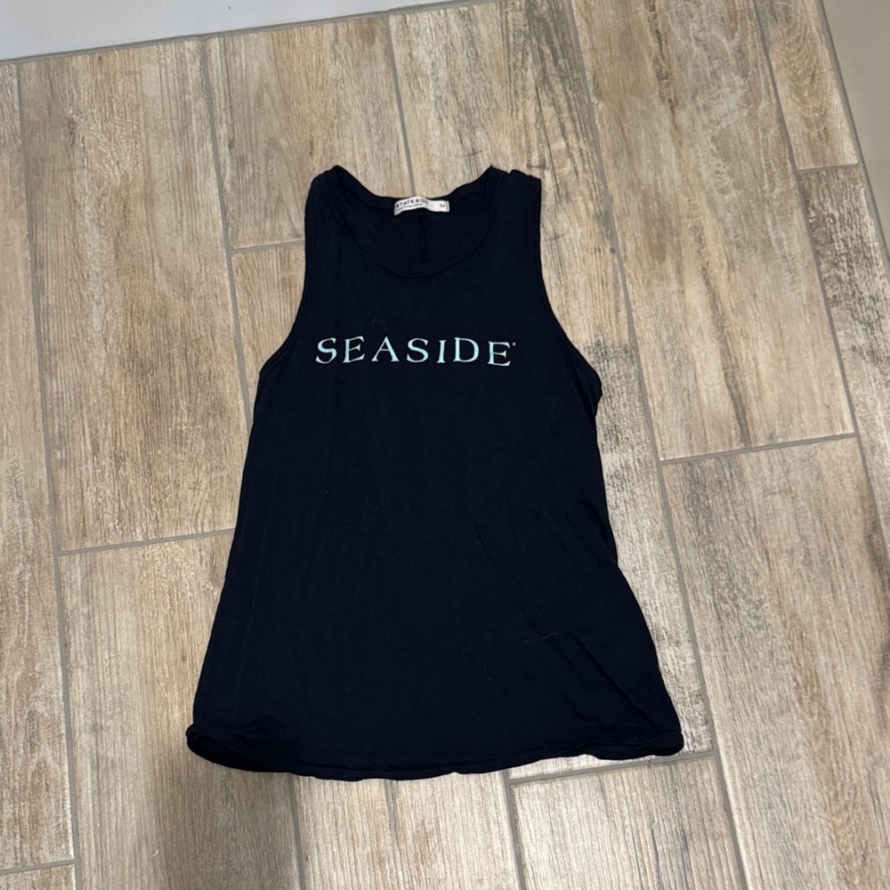 Navy Seaside Style Womens Tank Top